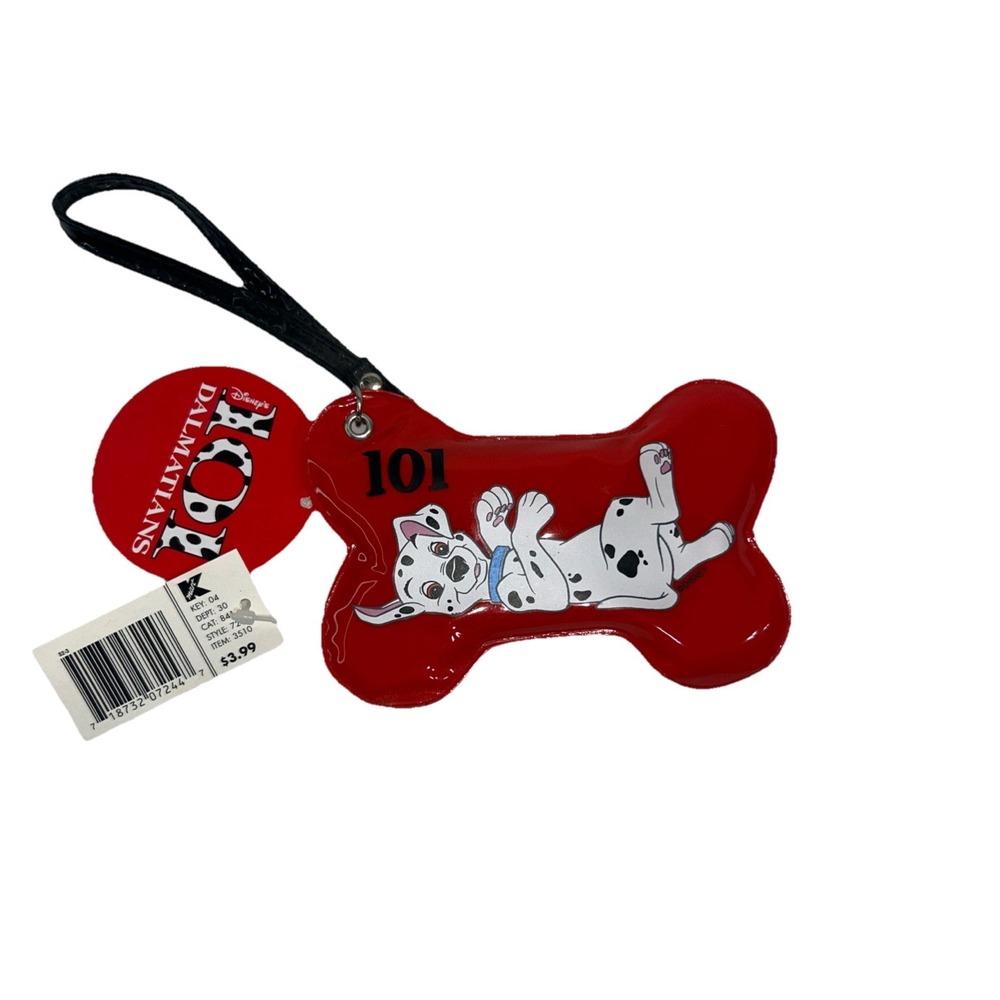 Disney's 101 Dalmatians Bone Shaped Coin Purse Wristlet Strap Vintage Plastic